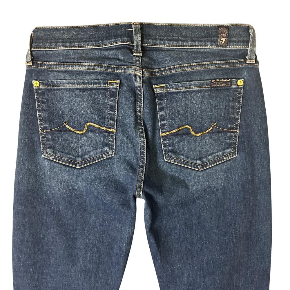 7 For All Mankind Ankle Gwenevere Skinny Jeans Womens 27 Blue Mid Rise 28x27